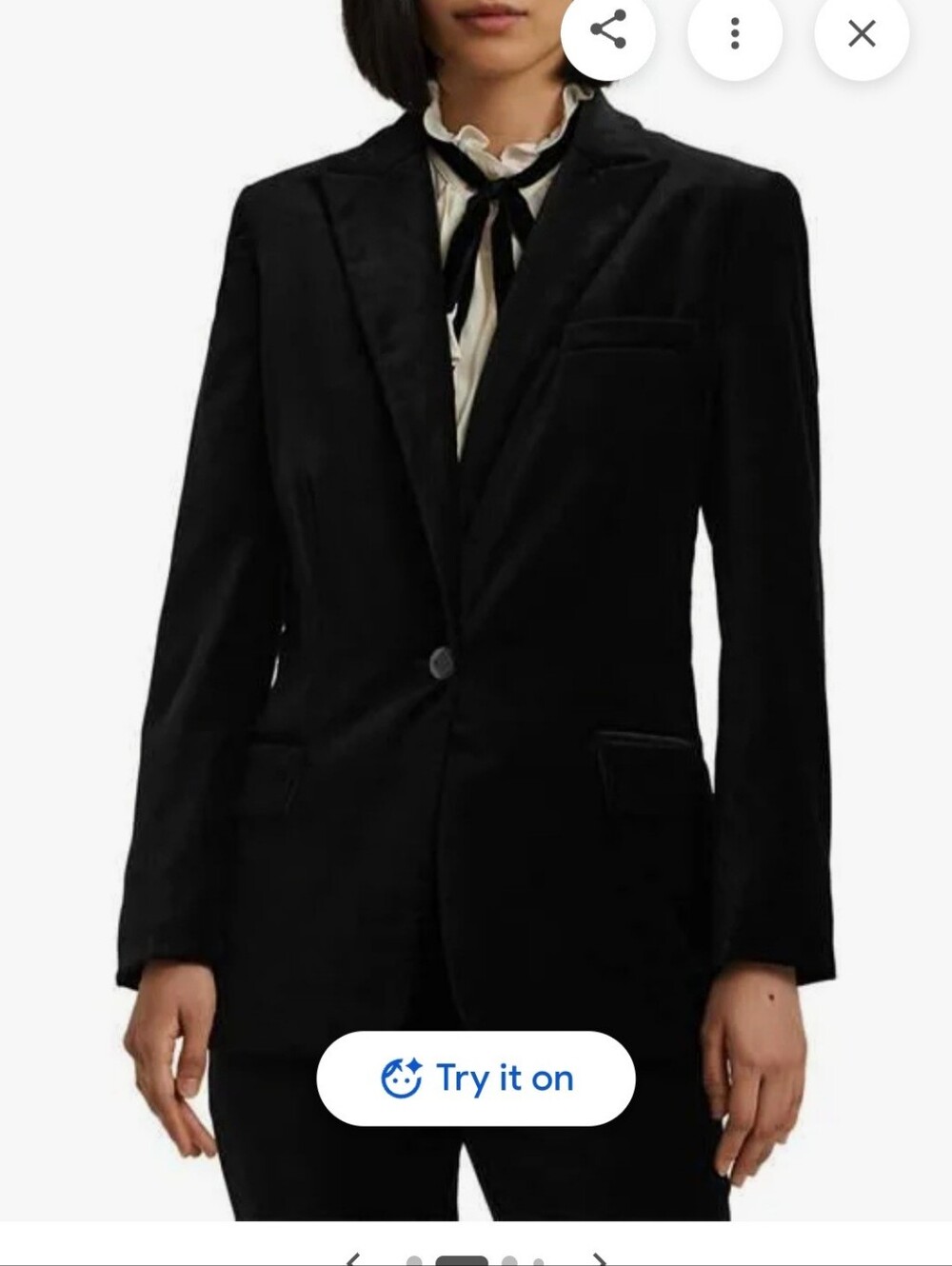 Lauren Ralph Lauren Stretch Velvet One Button Blazer